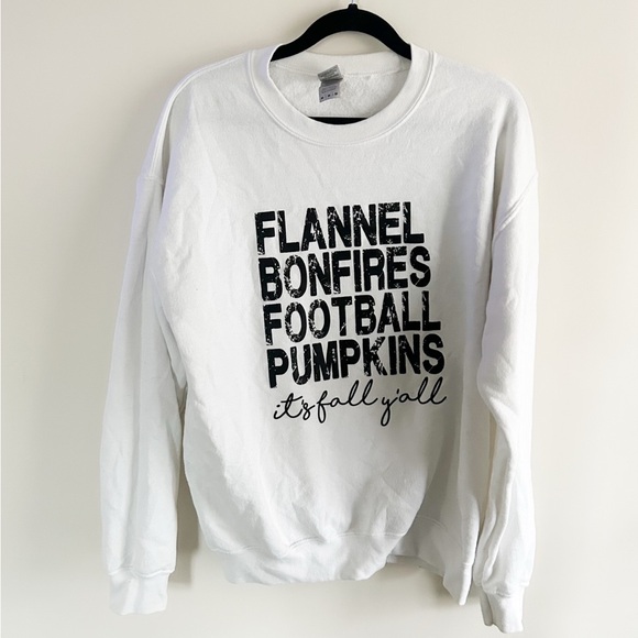 Gildan Sweaters - White fall y’all crewneck